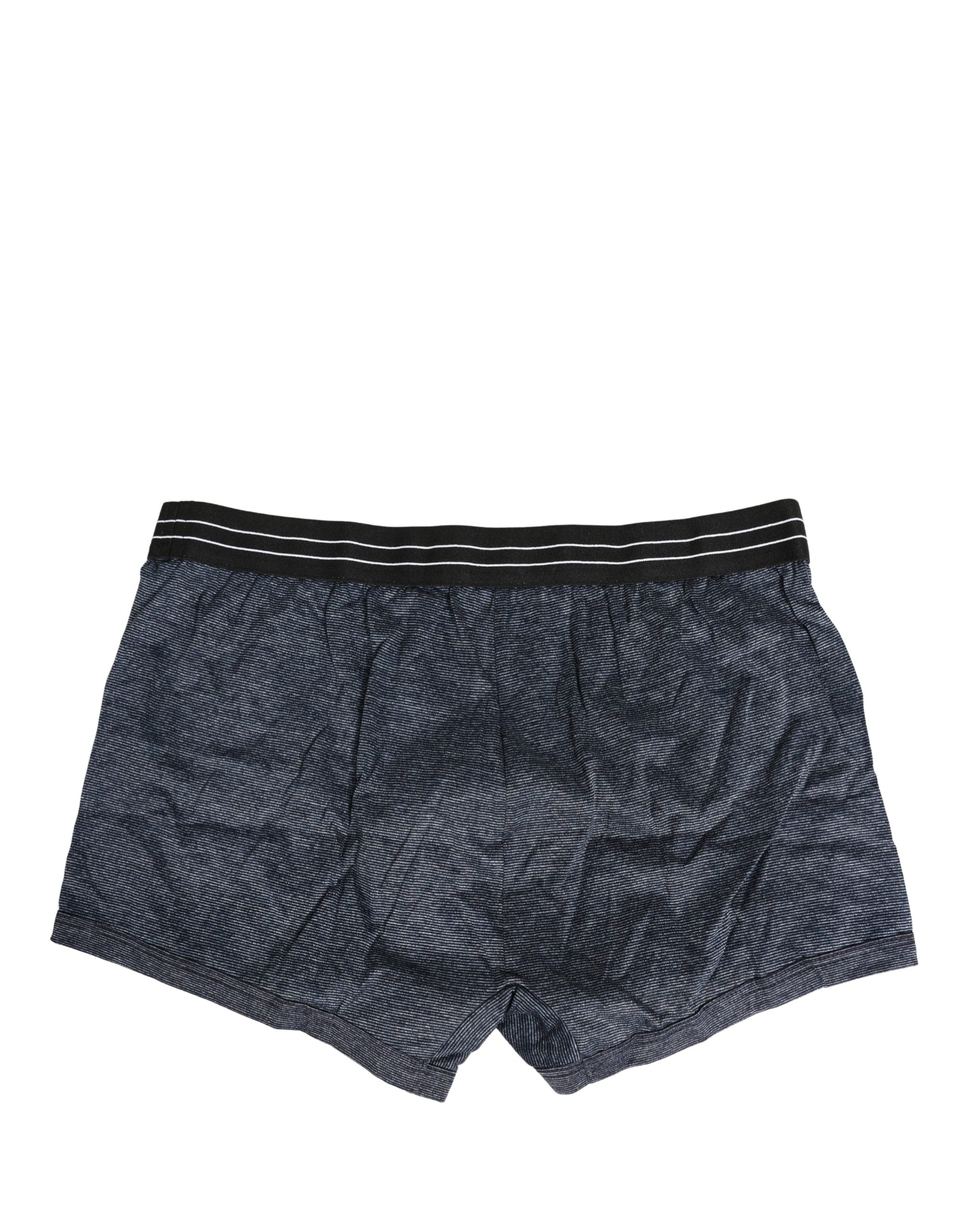 Dolce & Gabbana Dark Blue Logo Cotton Regular Boxer Underwear