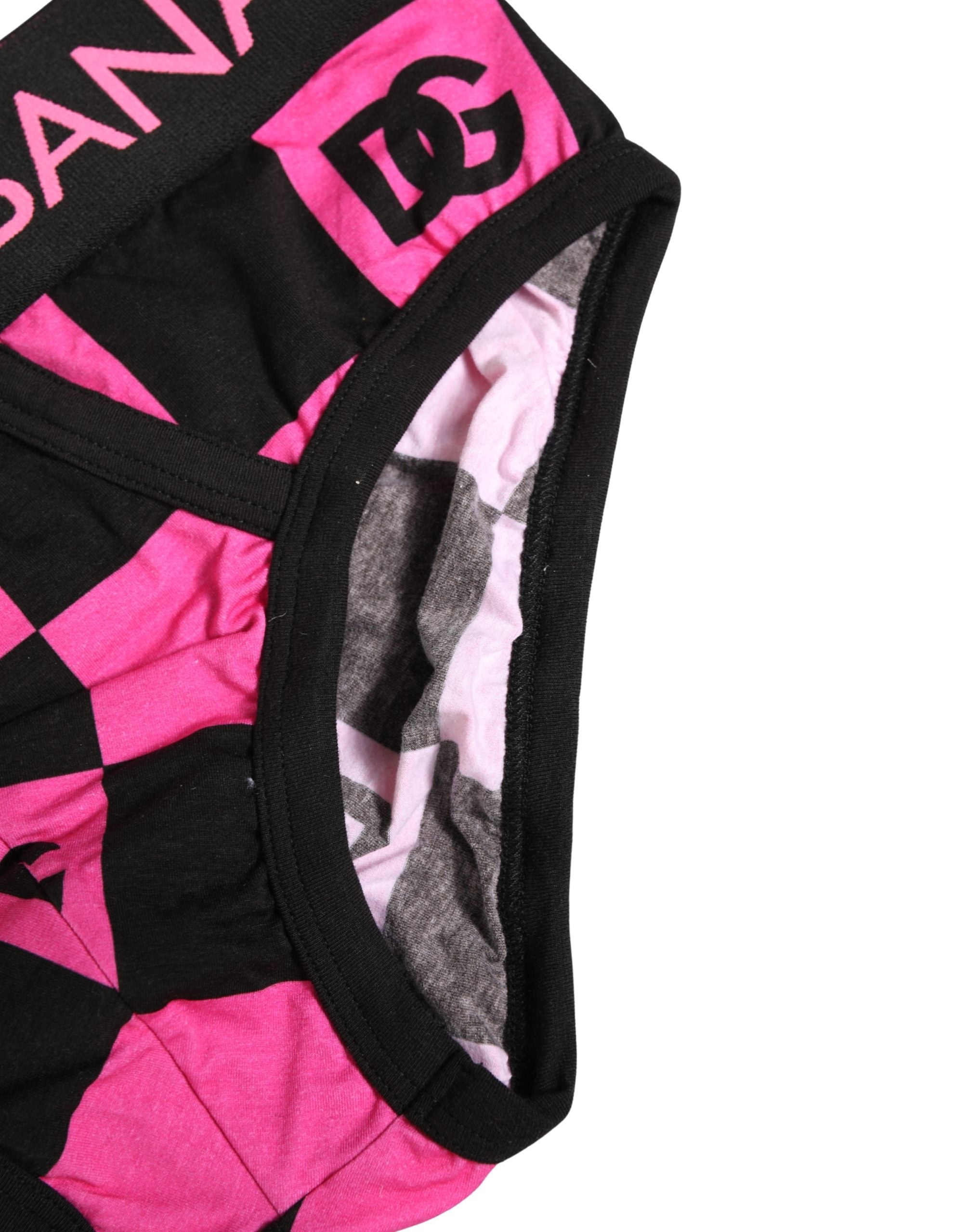 Dolce & Gabbana Black Pink Logo Cotton Brando Brief Underwear