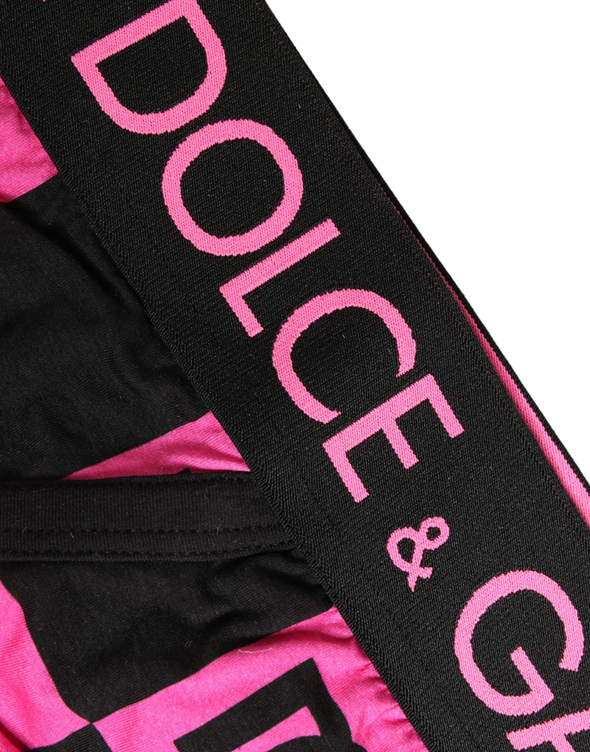 Dolce & Gabbana Black Pink Logo Cotton Brando Brief Underwear
