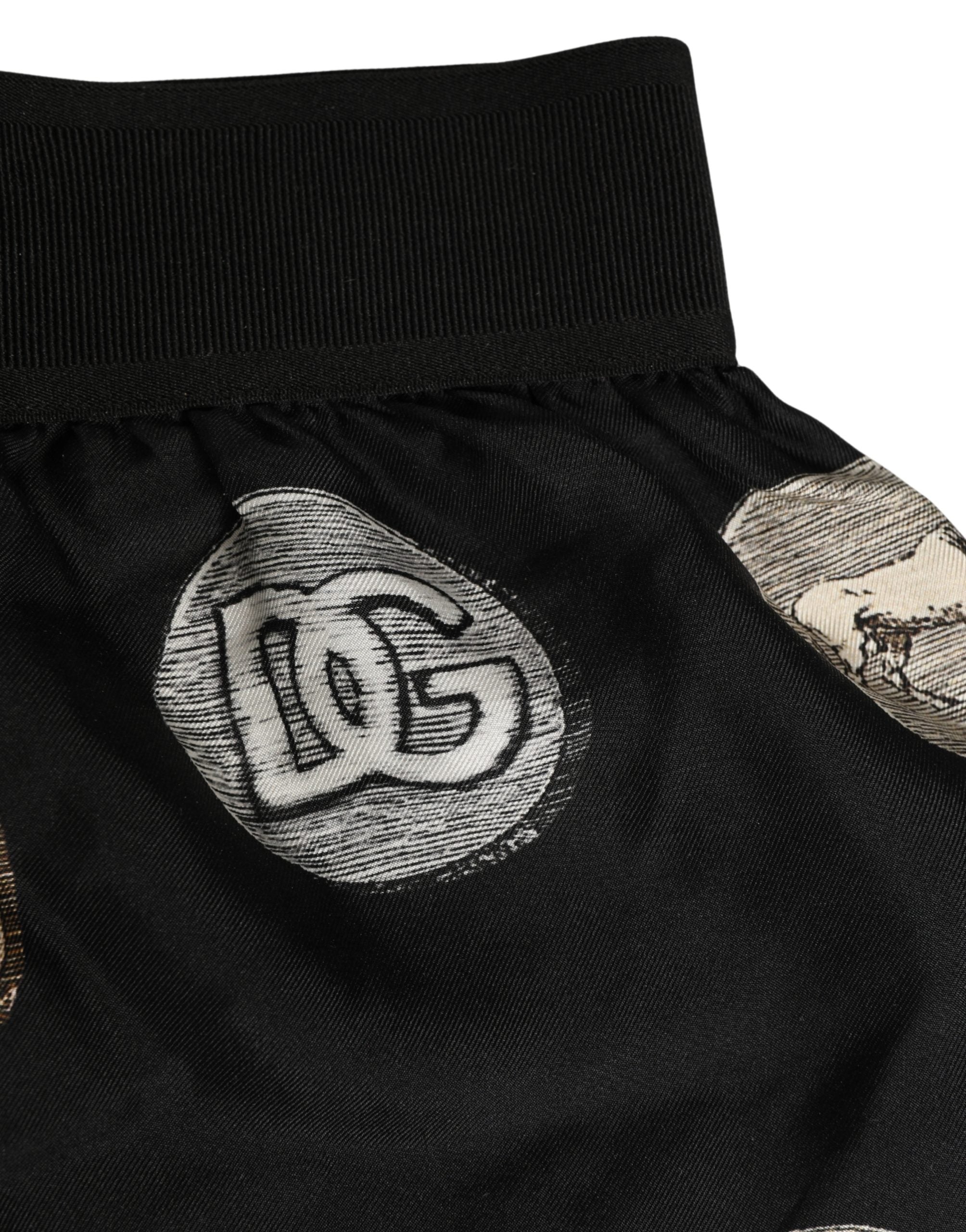 Dolce & Gabbana Black Ancient Coin Print Boxer Shorts Underwear