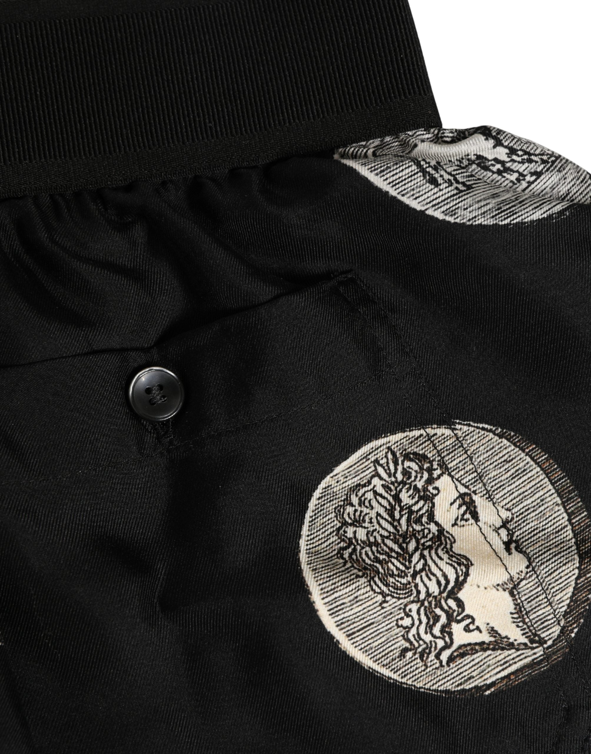 Dolce & Gabbana Black Ancient Coin Print Boxer Shorts Underwear