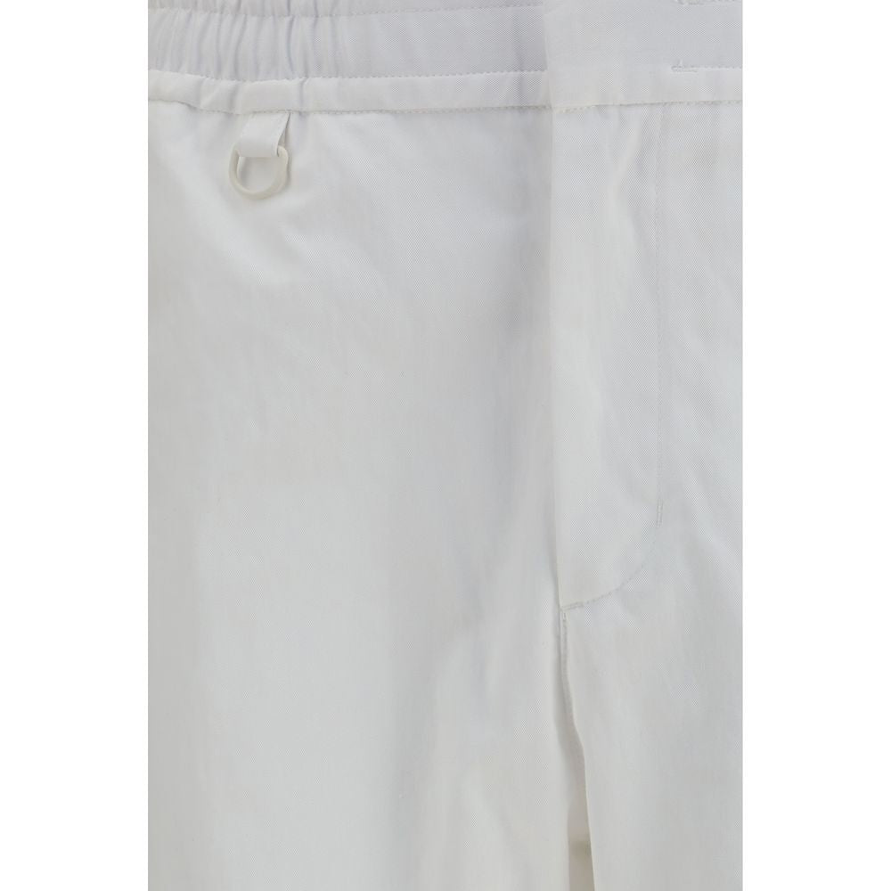 LAMINAR White Cotton Casual Pants