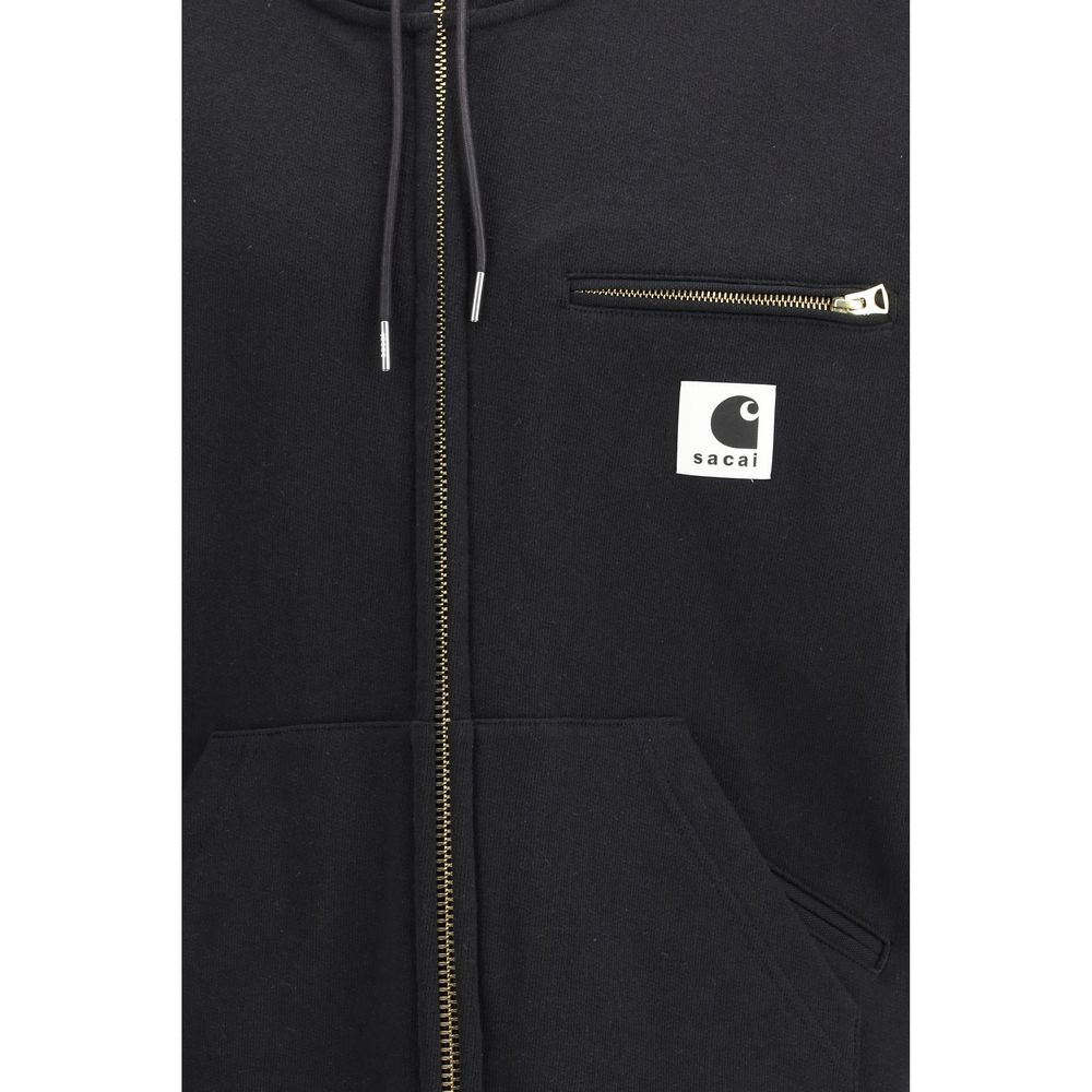 Sacai Black Cotton Sweatshirt