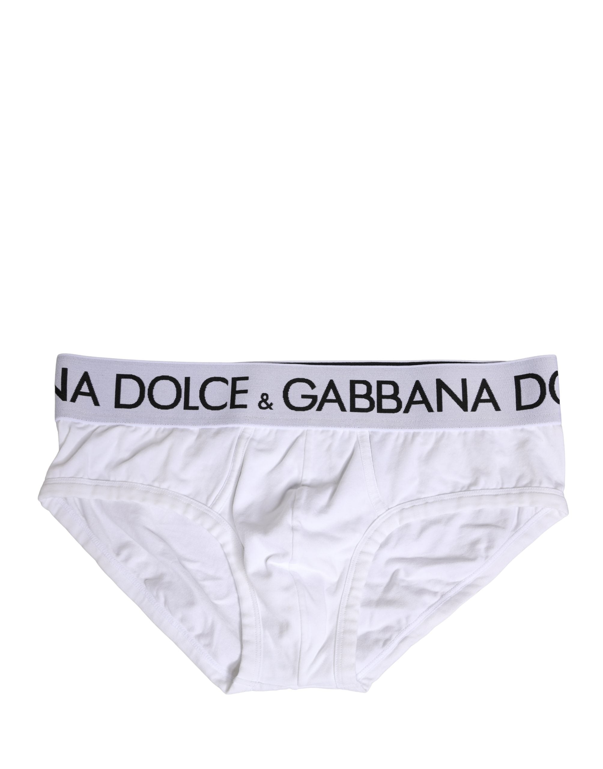 Dolce & Gabbana White Cotton Stretch Regular Brief Underwear