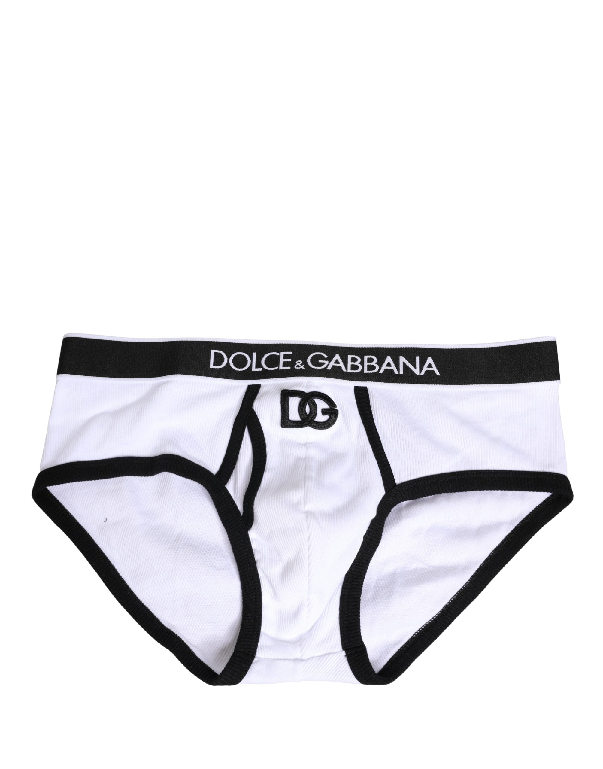 Dolce & Gabbana White Cotton Ribbed Men Brando Brief Underwear