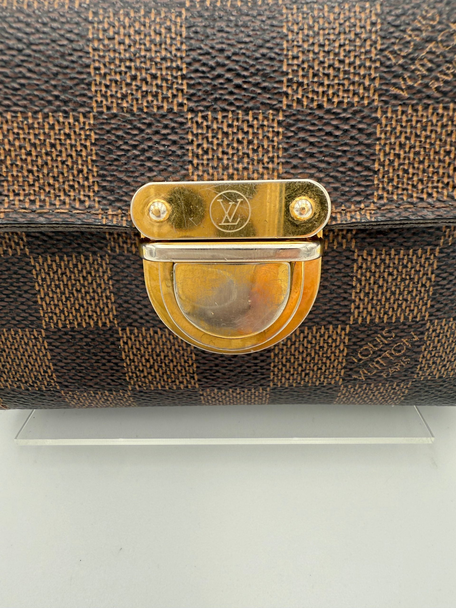 Louis Vuitton LOUIS VUITTON PUSH-LOCK Damier Ebene Wallet