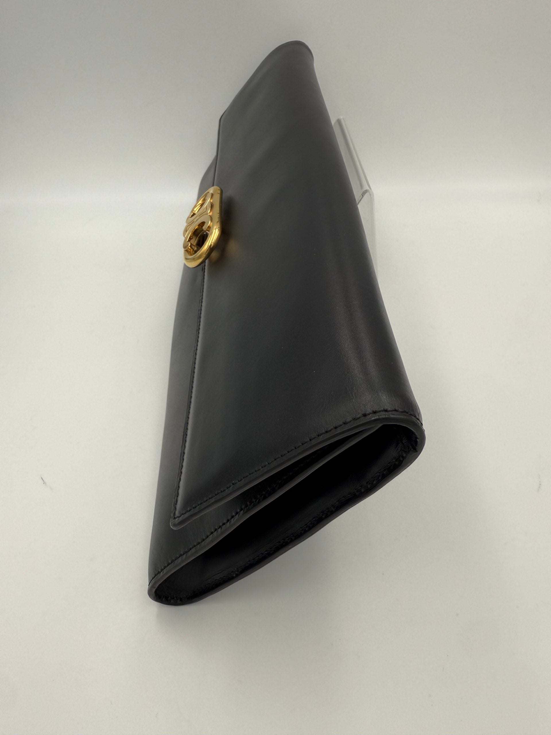 Celine CELINE TRIOMPHE Black Clutch