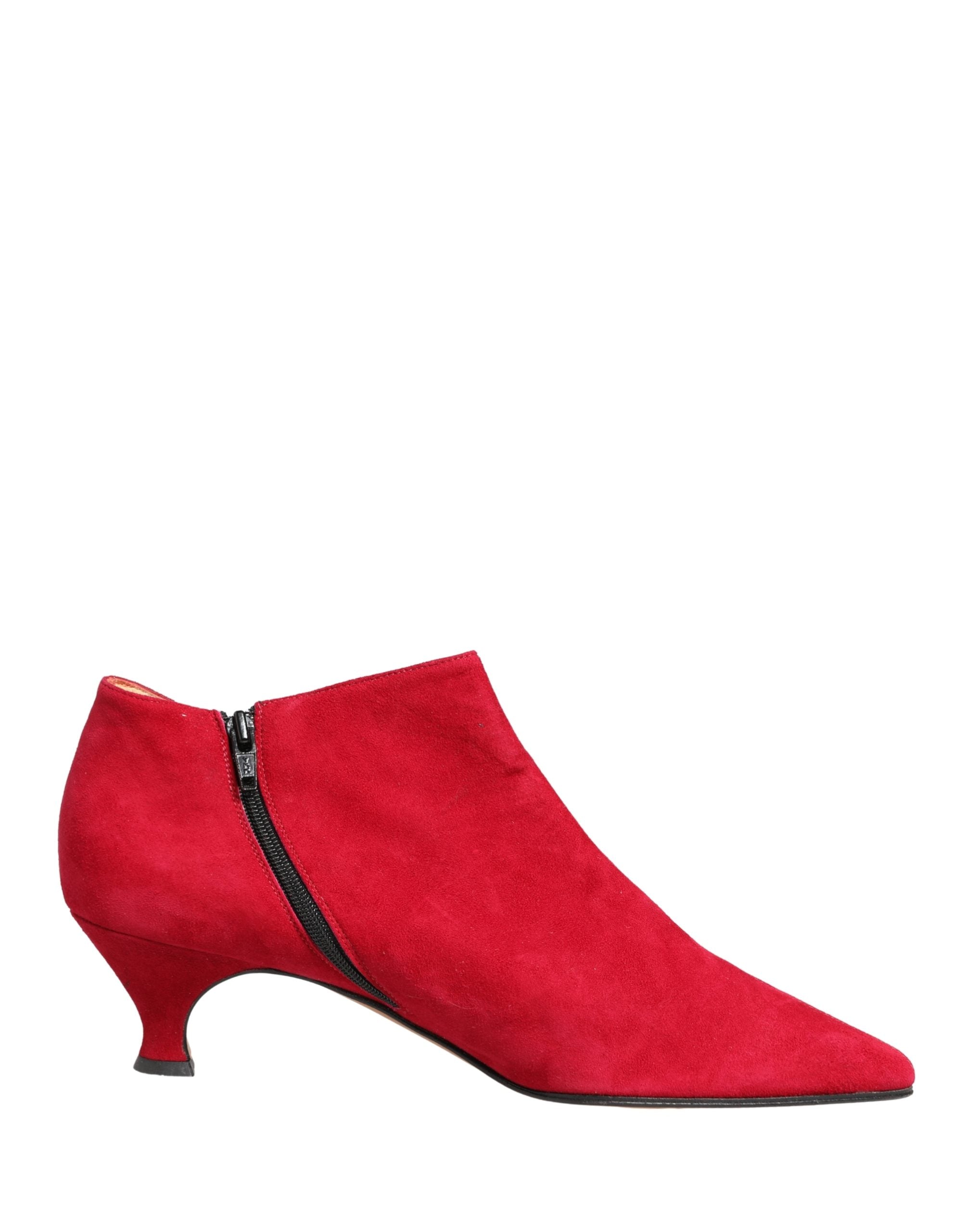 Dolce & Gabbana Red Suede Ankle Boots Shoes