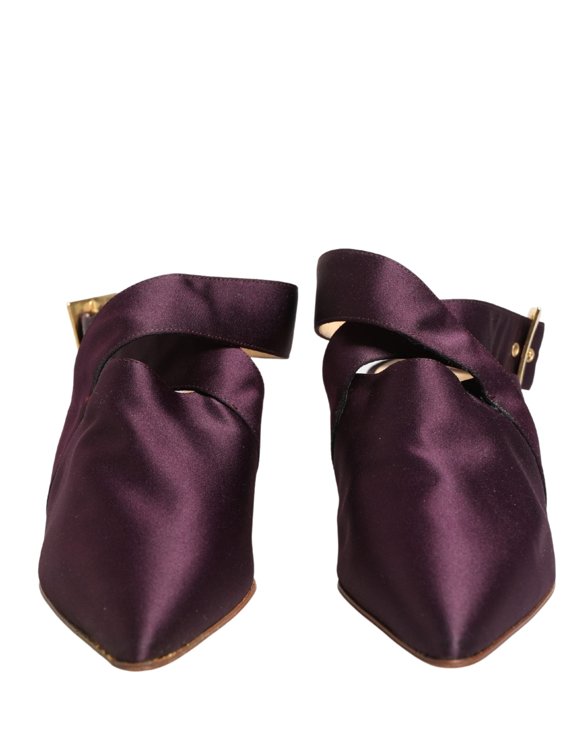 Dolce & Gabbana Purple Satin Sandals Shoes