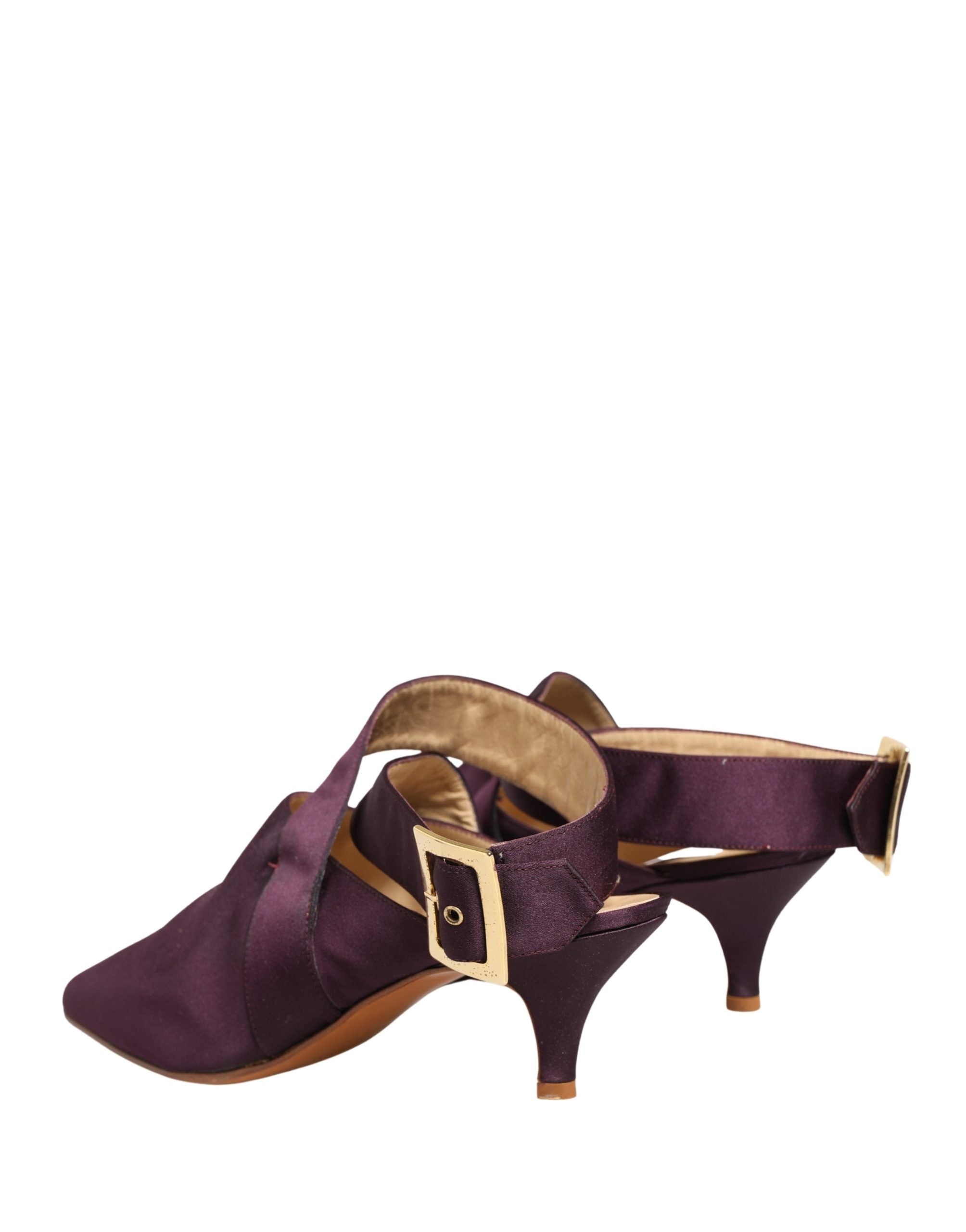 Dolce & Gabbana Purple Satin Sandals Shoes