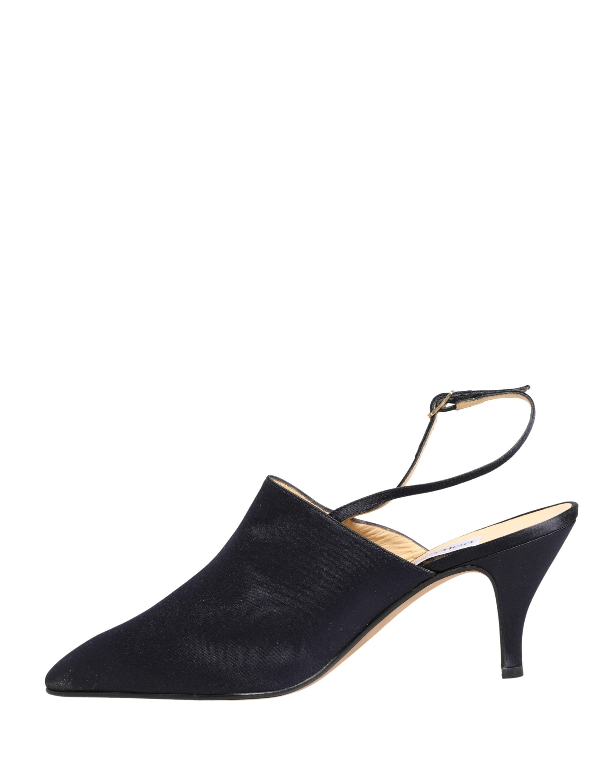 Dolce & Gabbana Black Suede Heels Slingbacks Shoes