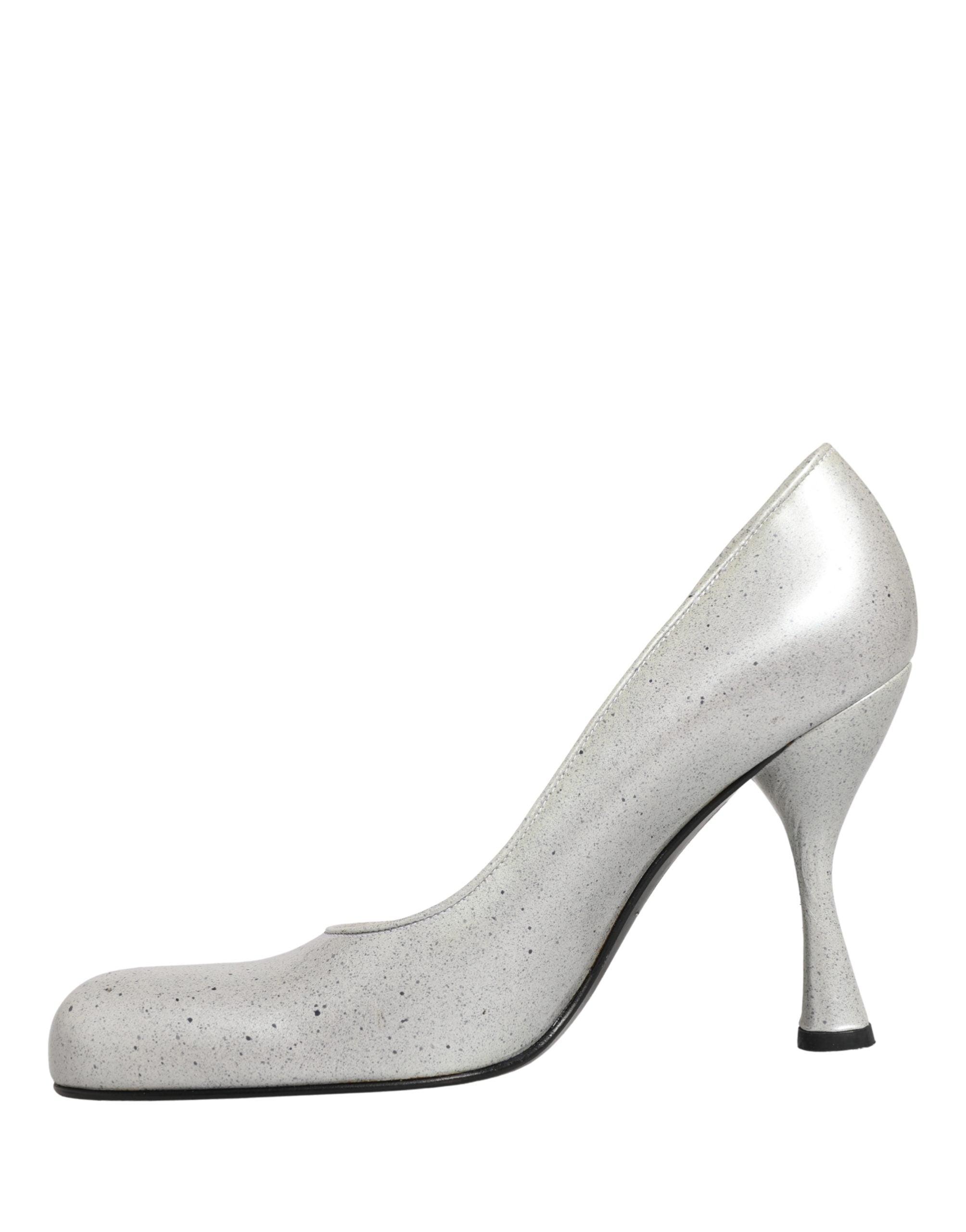 Dolce & Gabbana White Leather High Heels Women Pumps Shoes