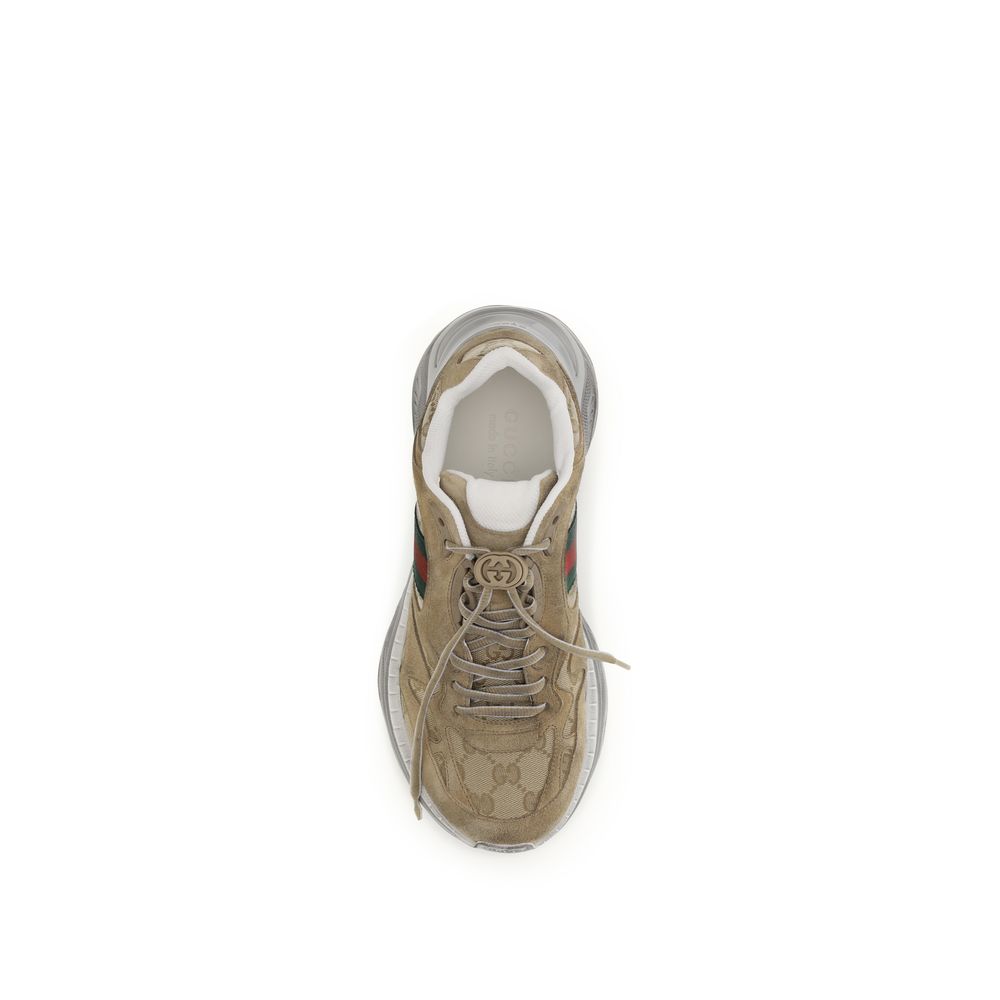 Gucci Beige Calf Leather Bos Taurus Athletic Sneakers