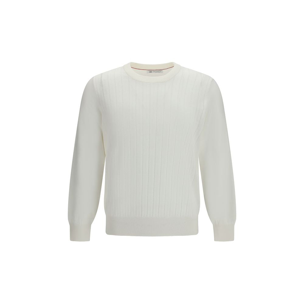 Brunello Cucinelli White Cotton Sweatshirt