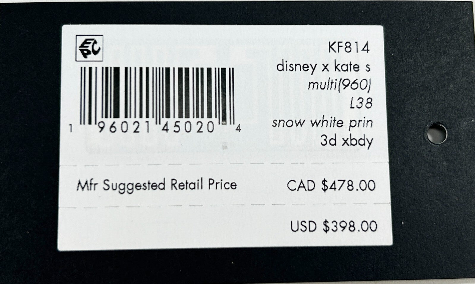 Kate Spade X Disney Snow White 3D Mirror Crossbody Bag