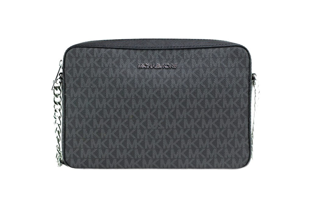 Michael Kors Jet Set Large East West Crossbody Black MK Signature