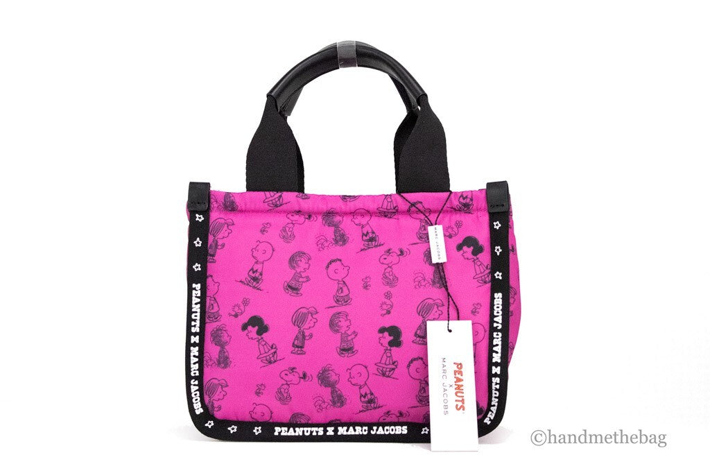 Marc Jacobs X Peanuts Mini Fuchsia Fedora Puffy Nylon Tote Convertible Handbag
