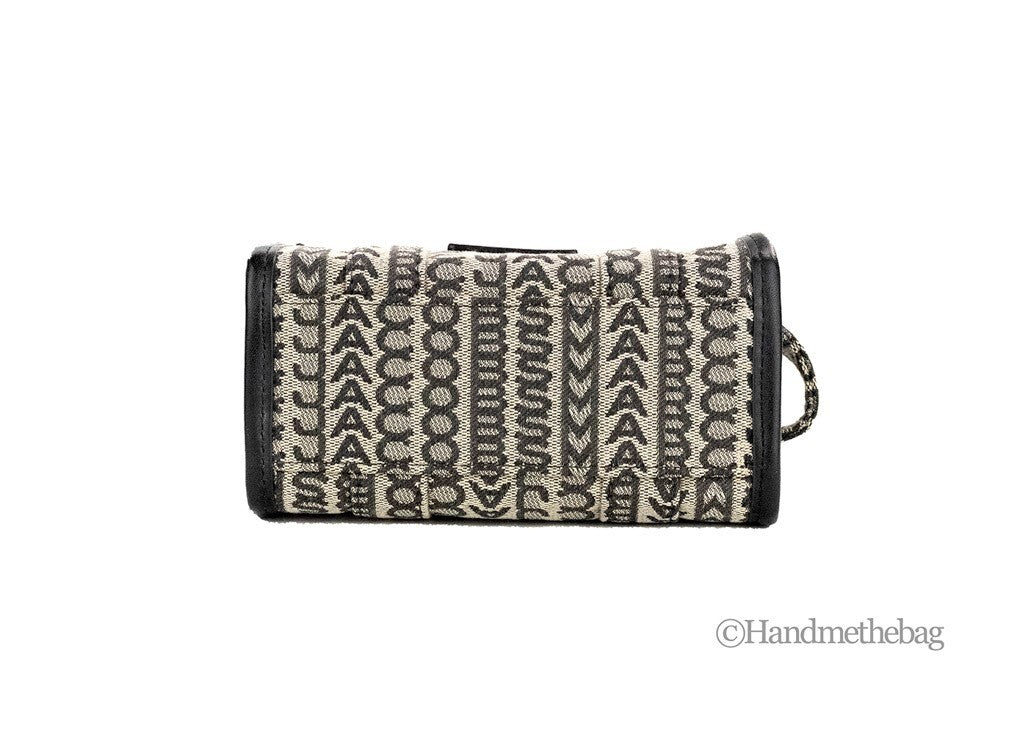 Marc Jacobs The Monogram Beige Mini Tote Woven Jacquard Canvas Crossbody Handbag