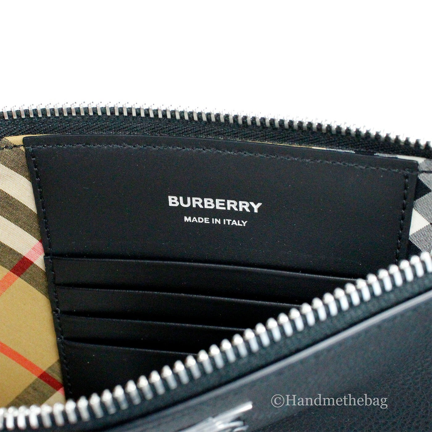 Burberry Peyton Monogram Black Leather Pouch Crossbody Bag Purse