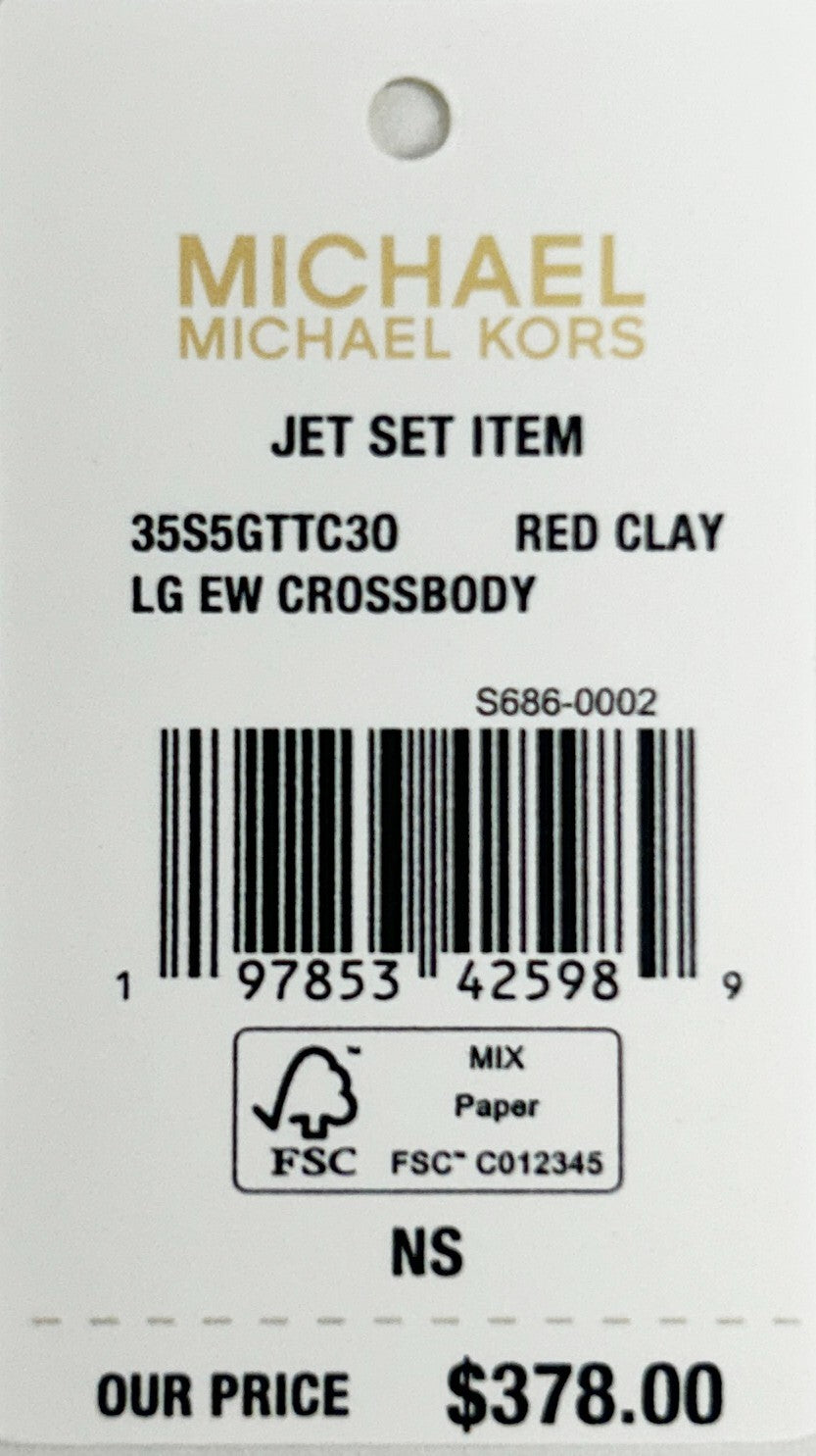 Michael Kors East West Leather Zip Chain Crossbody Bag