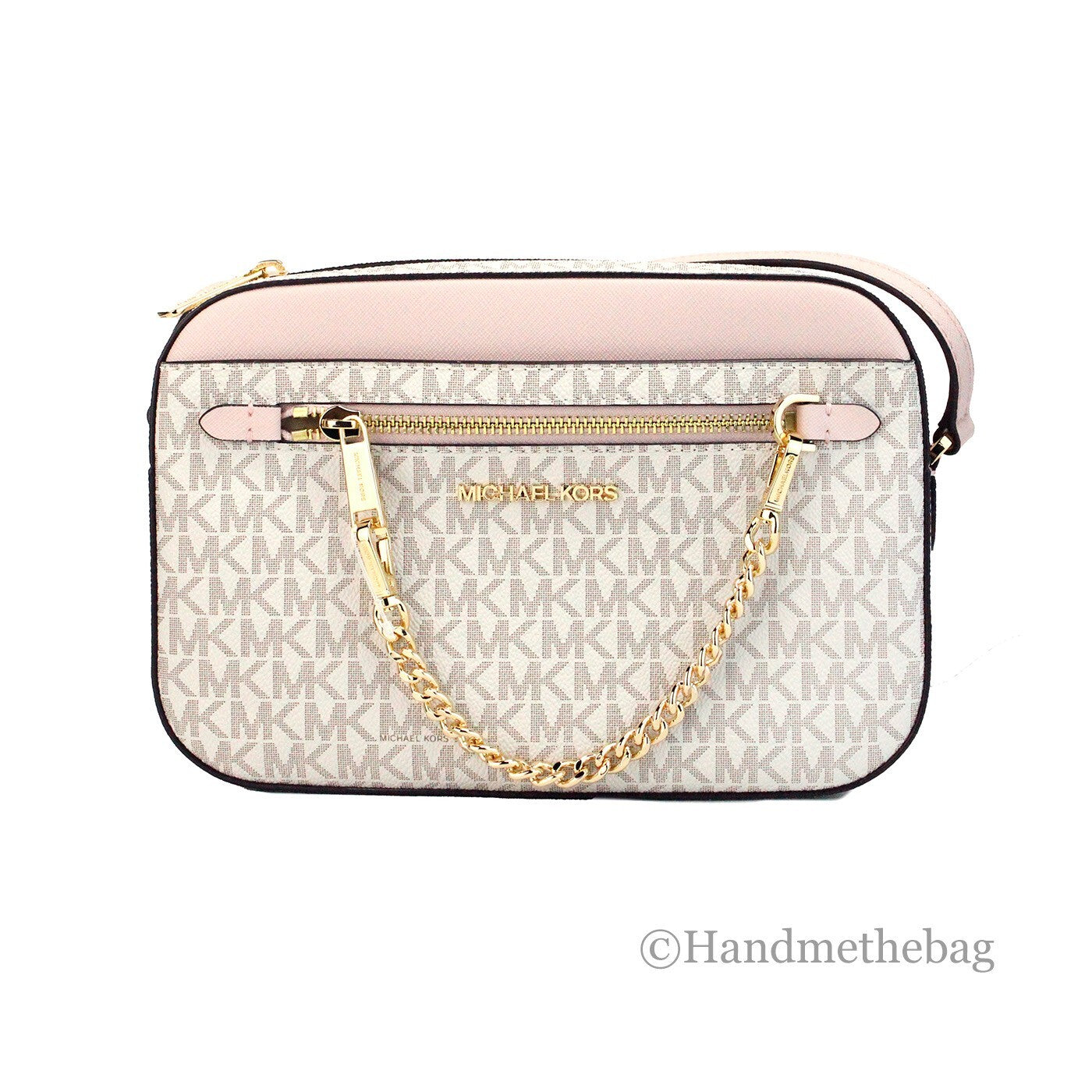 Michael Kors Adult Saffiano Leather Chain Zip Crossbody Handbag