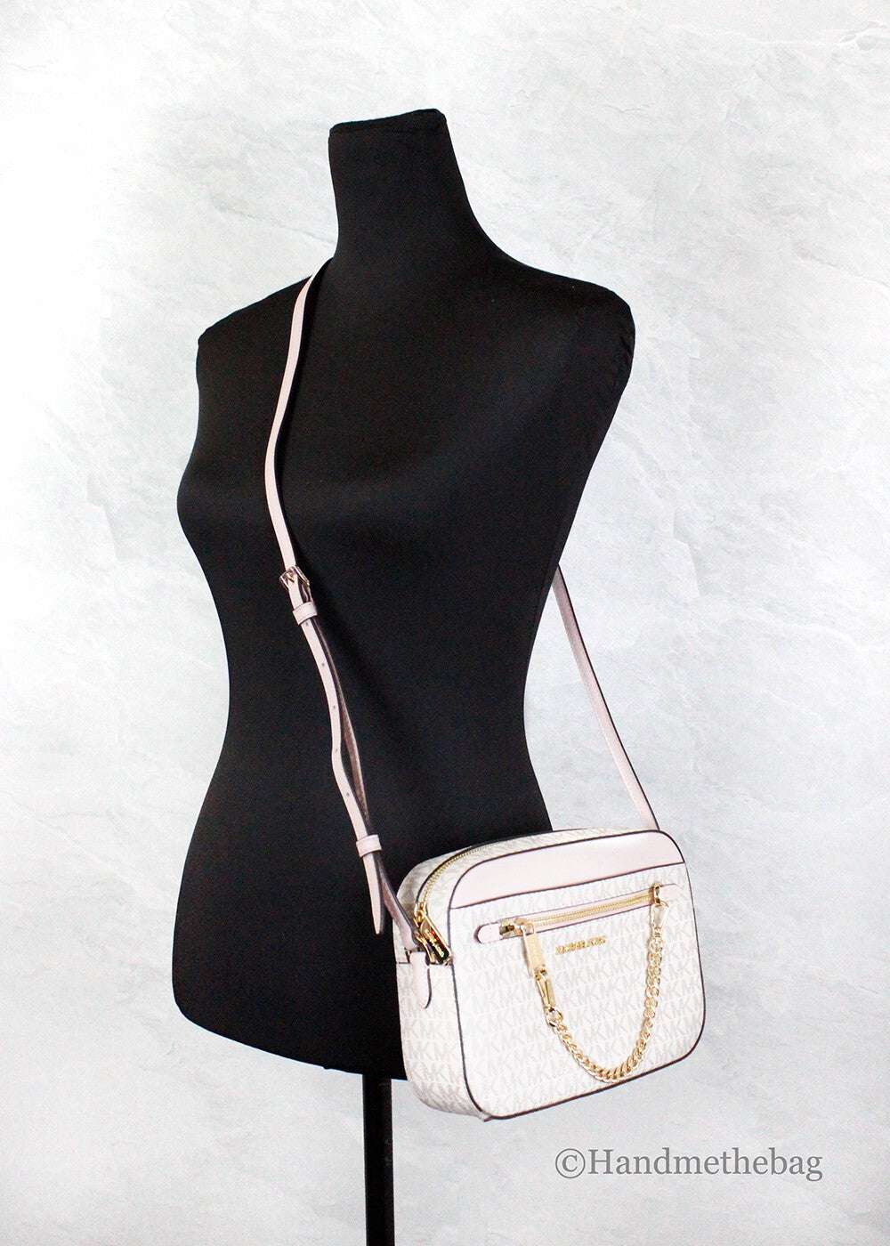 Michael Kors Adult Saffiano Leather Chain Zip Crossbody Handbag