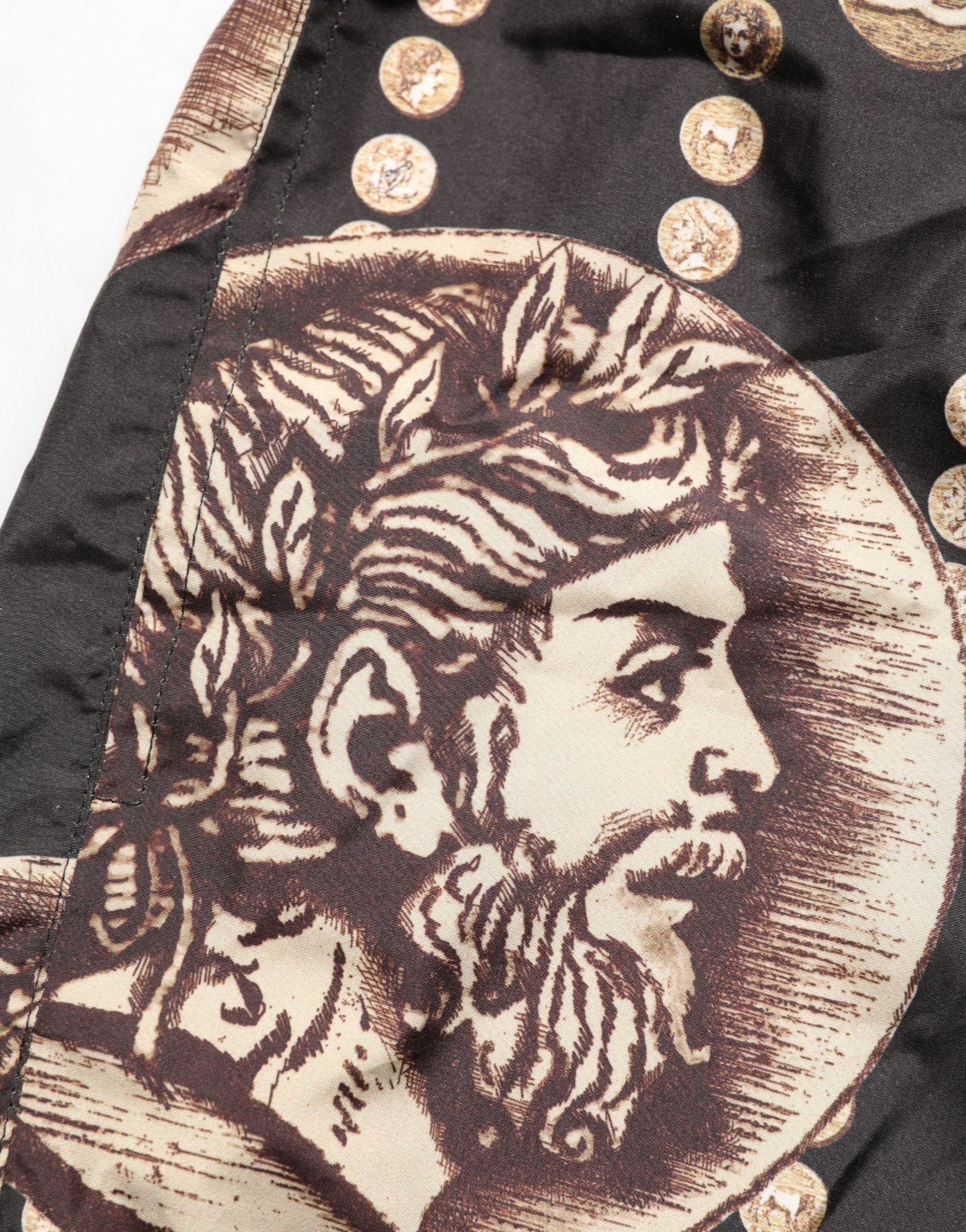 Dolce & Gabbana Black Roman Coin Print Swim Shorts Swimwear