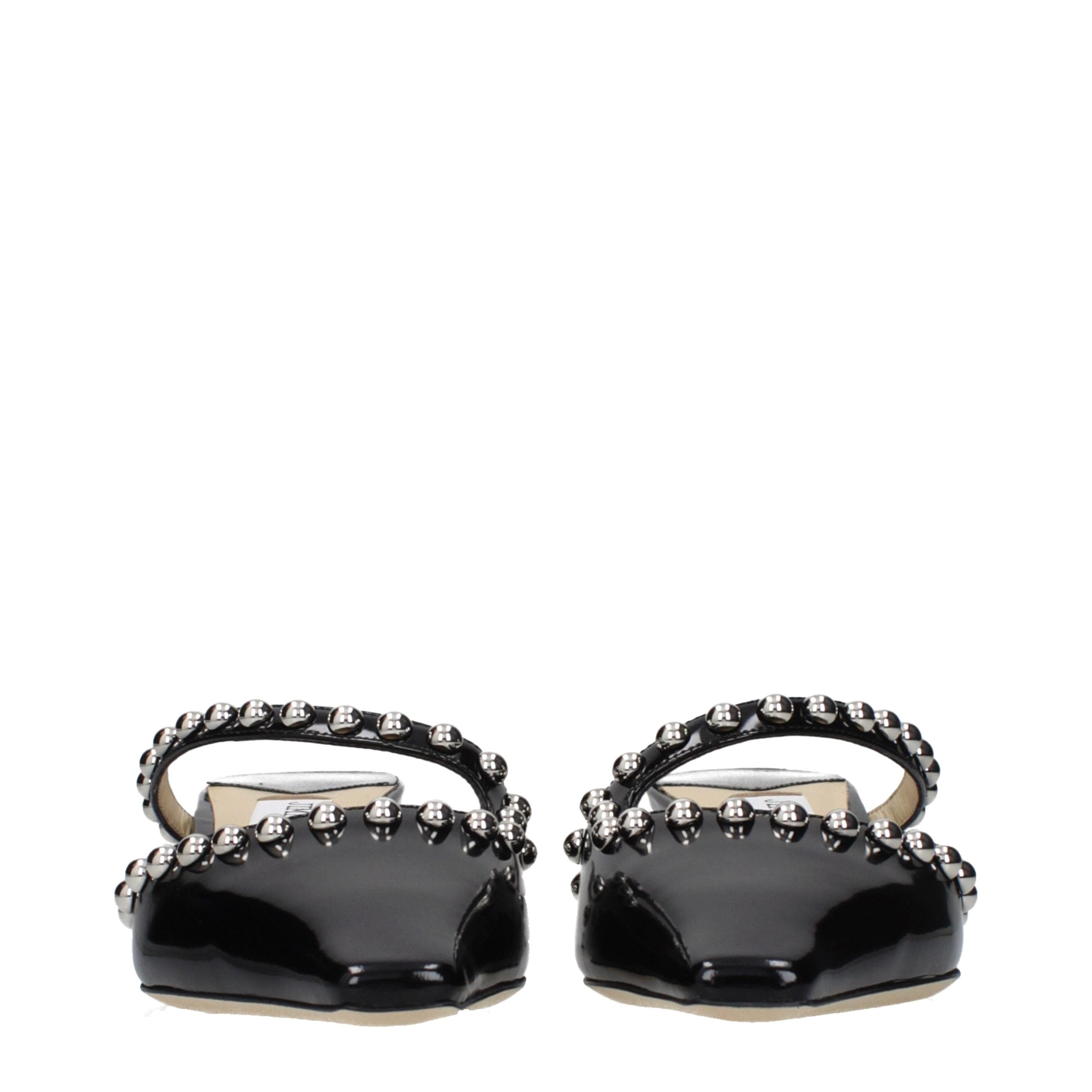 Jimmy Choo Black Leather Flat Sandals