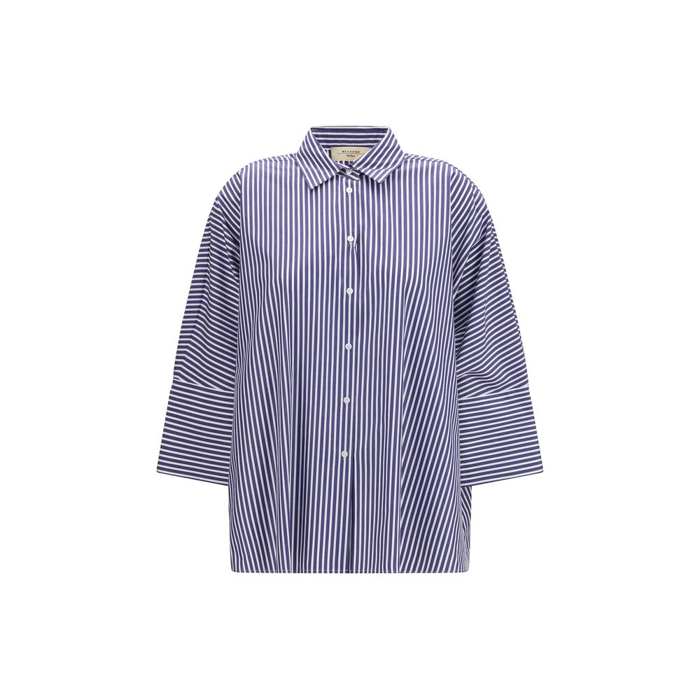 Max Mara Blue Cotton Pattern Shirt