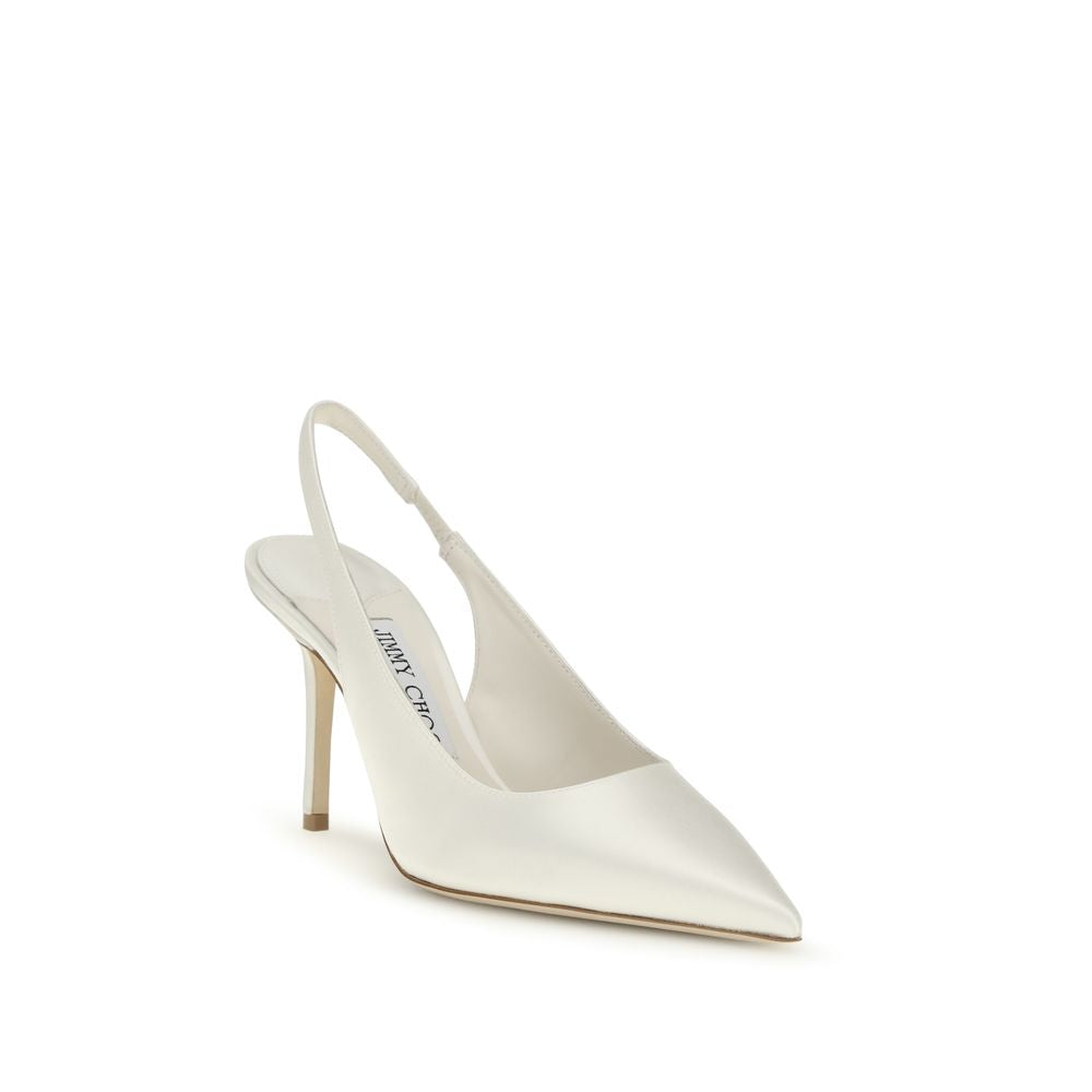 Jimmy Choo White Silk Pumps