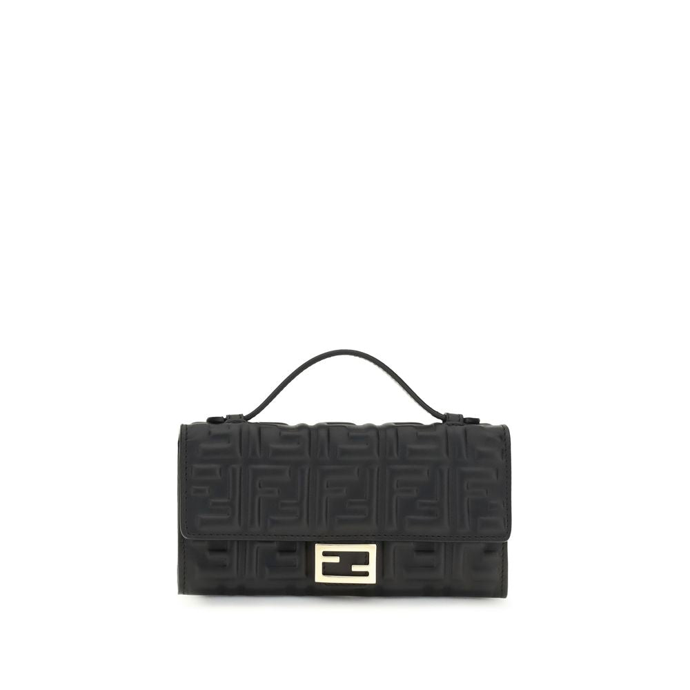 Fendi Black Calf Leather Bos Taurus Shoulder Bag