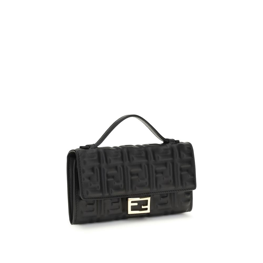 Fendi Black Calf Leather Bos Taurus Shoulder Bag