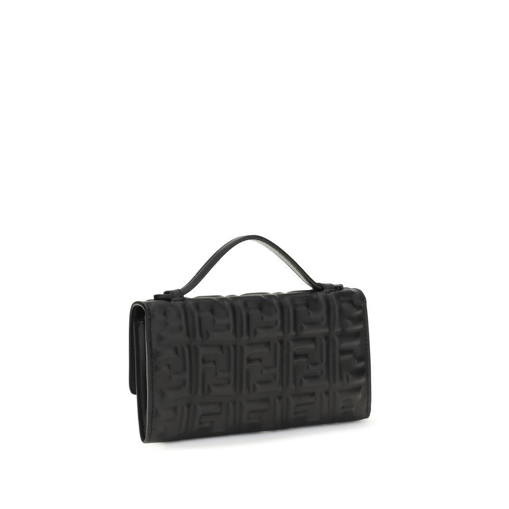 Fendi Black Calf Leather Bos Taurus Shoulder Bag