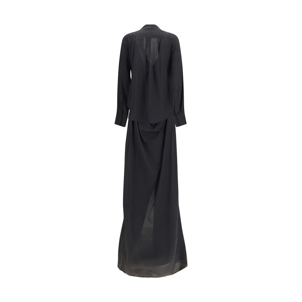 SA SU PHI Black Silk Long Dress