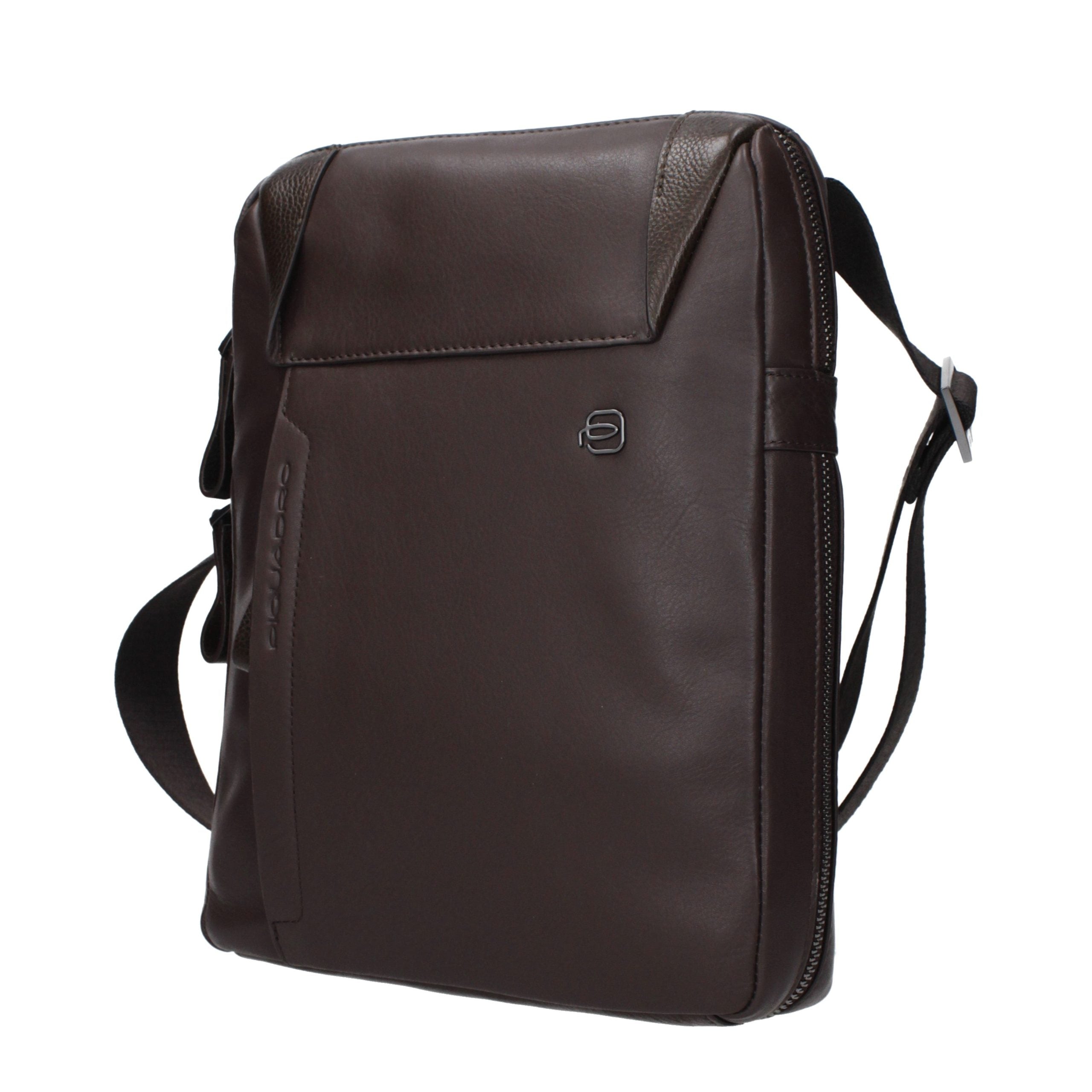 Piquadro Brown Leather Crossbody Bag
