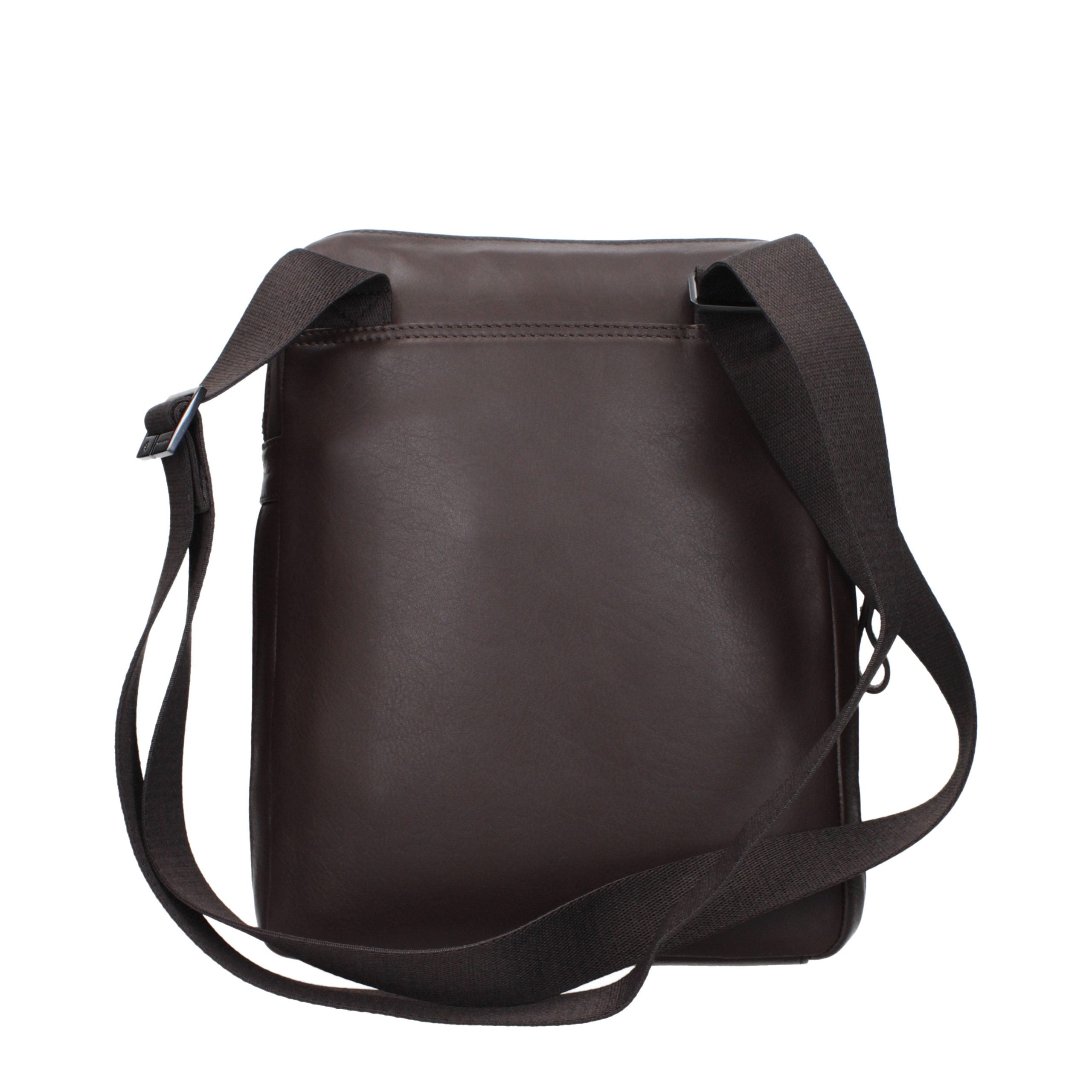 Piquadro Brown Leather Crossbody Bag