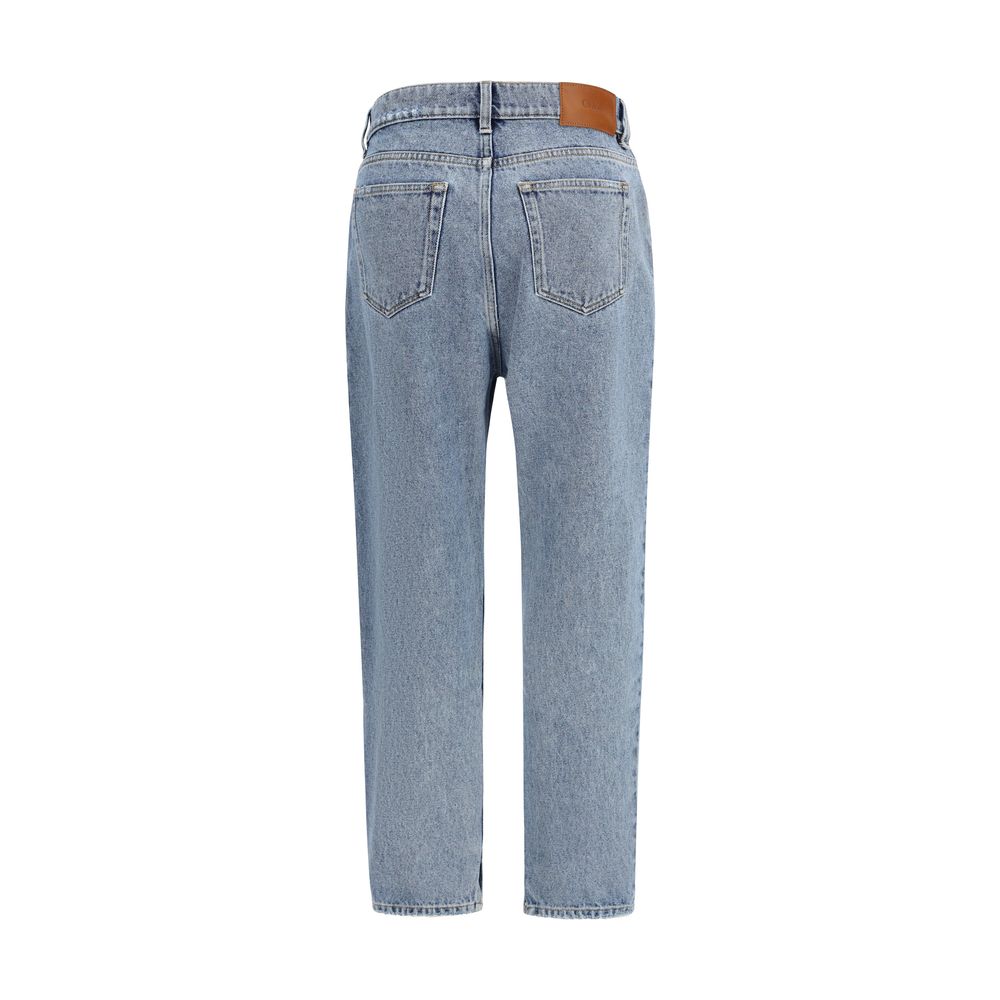 Chloé Blue Cotton Tapered Jeans