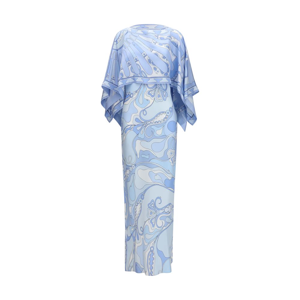 Emilio Pucci Blue Silk Long Dress