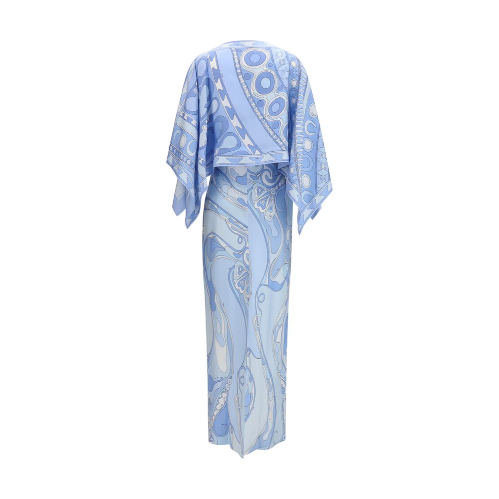 Emilio Pucci Blue Silk Long Dress