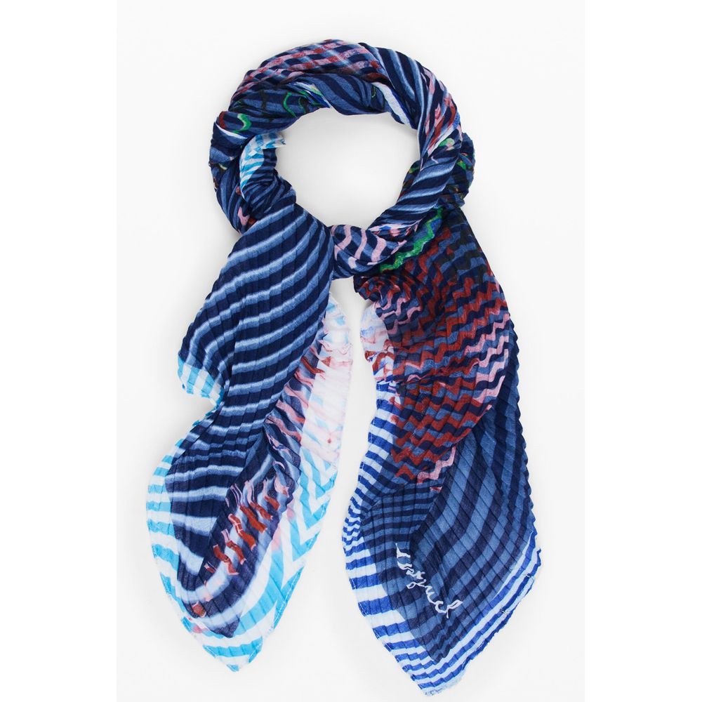 Desigual Blue Polyester Scarf