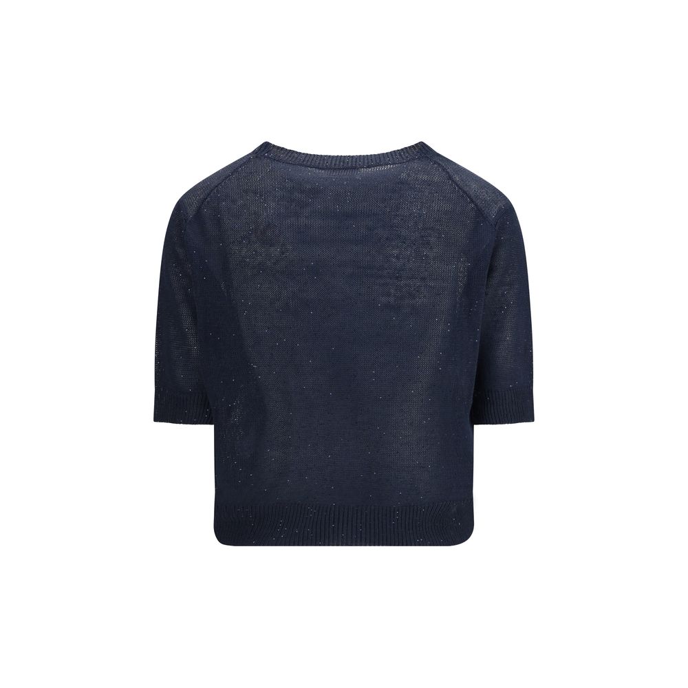 Brunello Cucinelli Blue Cotton Sweatshirt