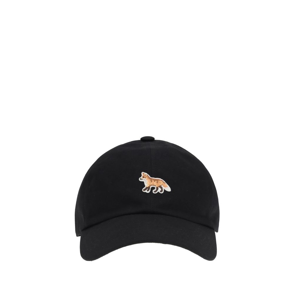 Maison Kitsuné Black Cotton Cap (Baseball Hat)