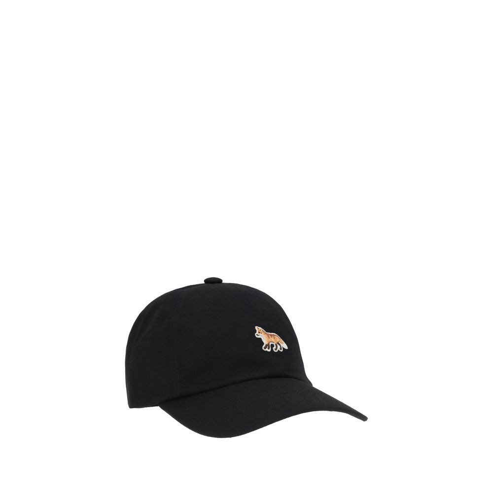 Maison Kitsuné Black Cotton Cap (Baseball Hat)