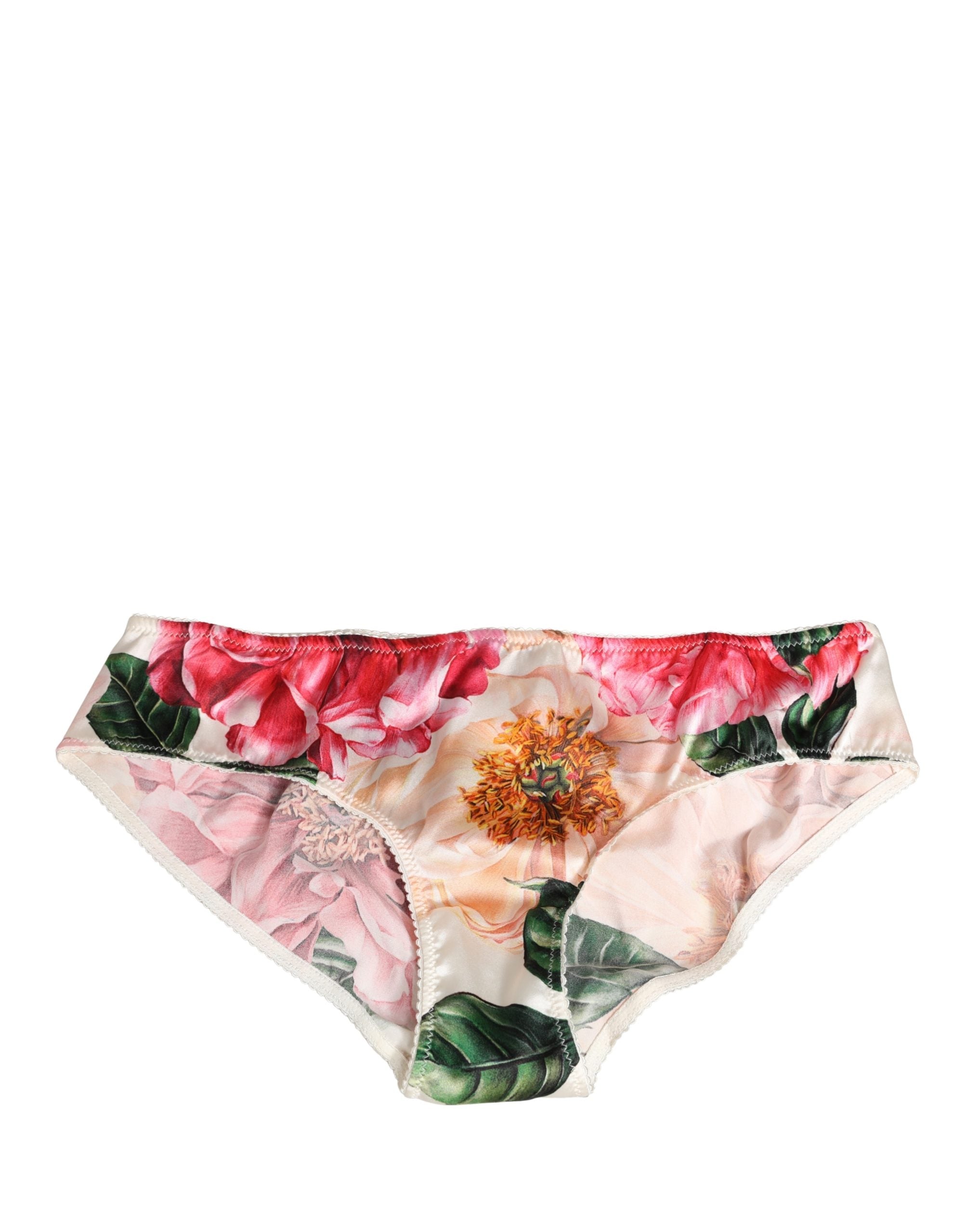 Dolce & Gabbana Black Lily Print Nylon Bottom Beachwear Swimwear