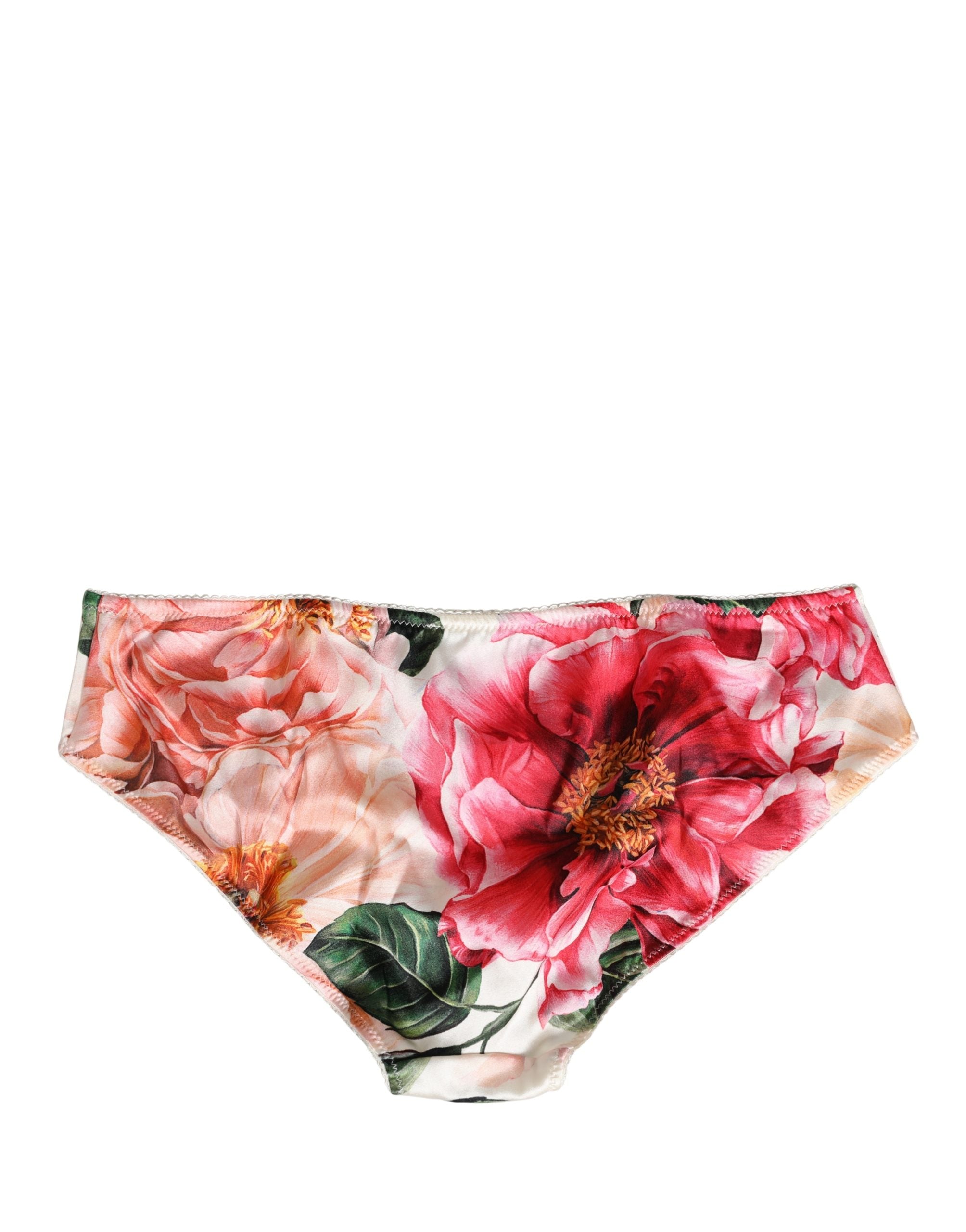 Dolce & Gabbana Black Lily Print Nylon Bottom Beachwear Swimwear
