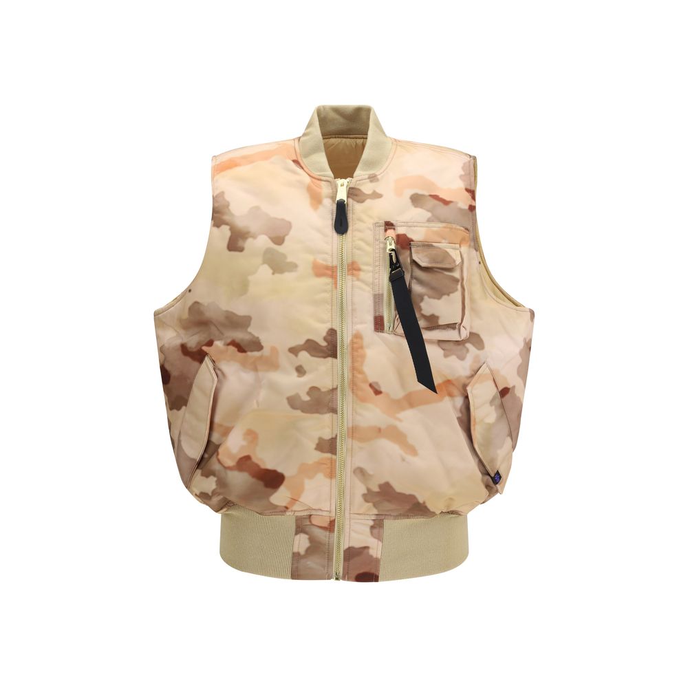 ALPHA INDUSTRIES Beige Nylon Biker Jacket