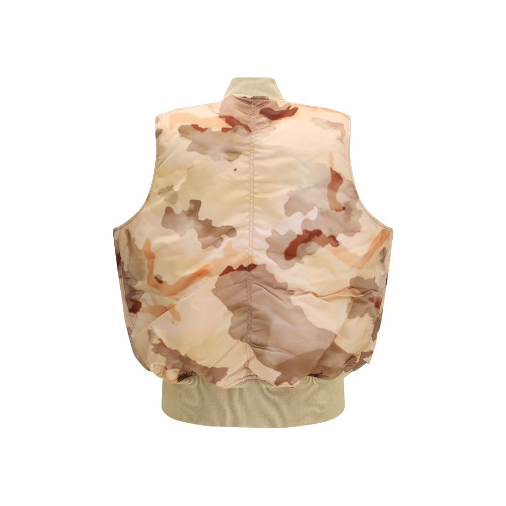 ALPHA INDUSTRIES Beige Nylon Biker Jacket