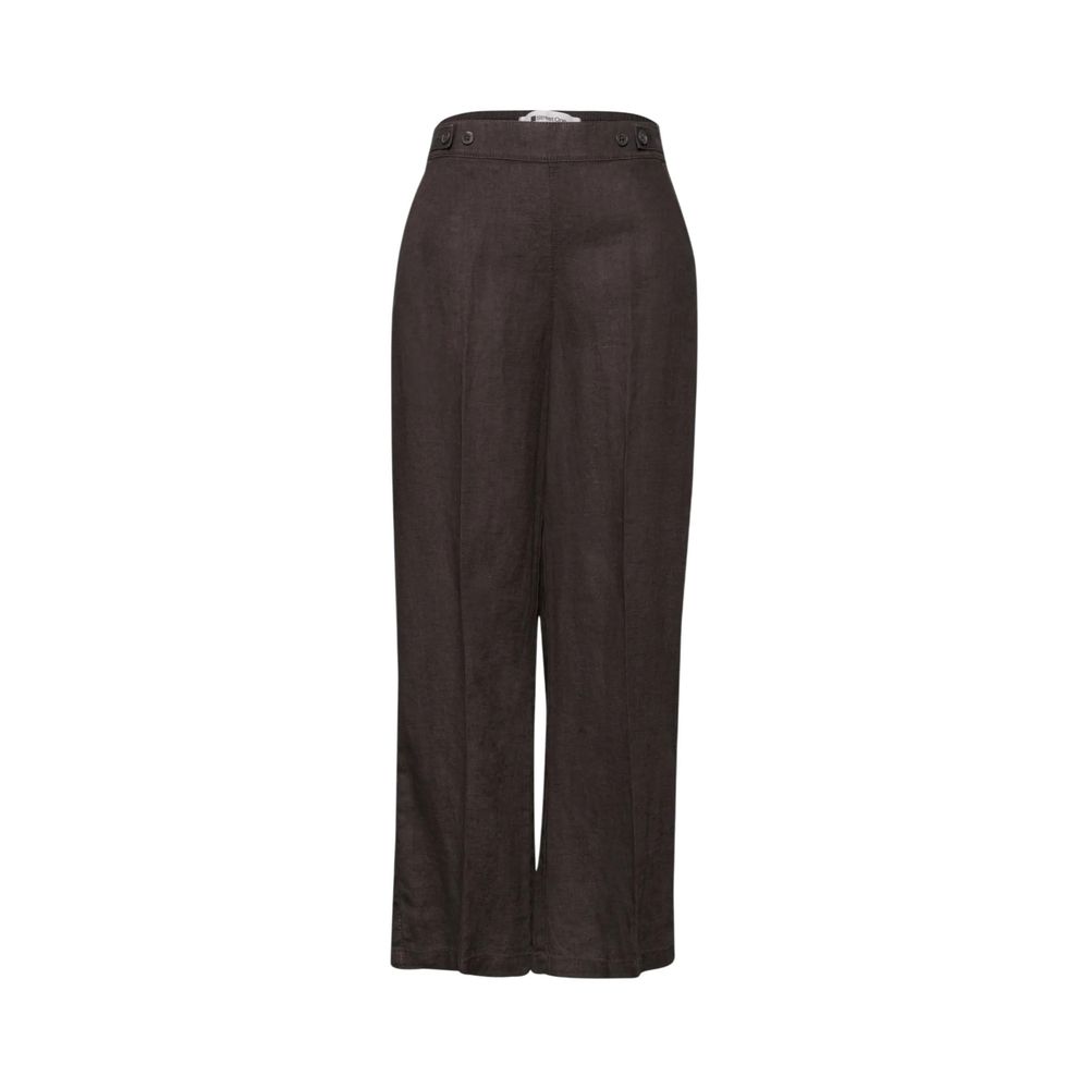 Street One Brown Linen Casual Pants