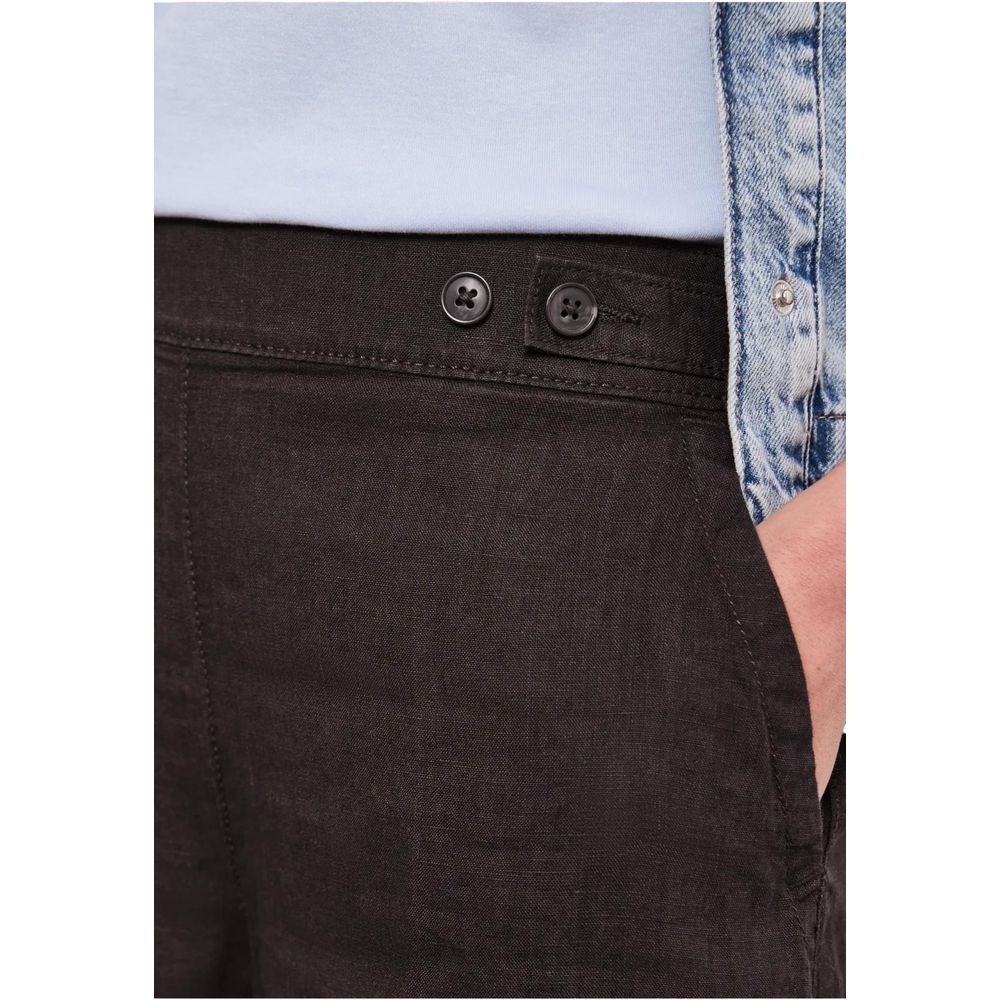 Street One Brown Linen Casual Pants