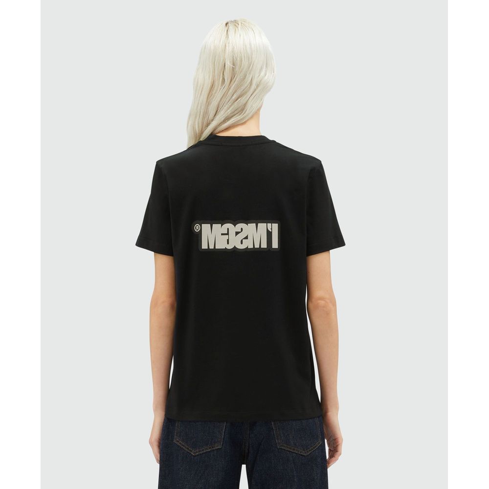 MSGM Black Cotton T-Shirt
